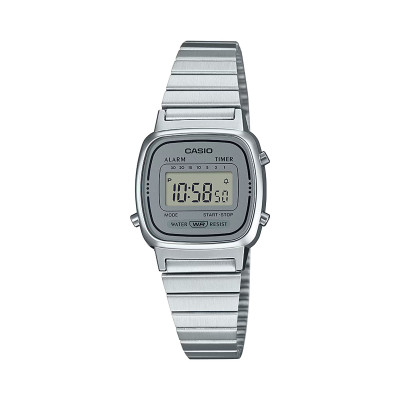 Casio LA670WEA-7EF Γυναικείο Ψηφιακό Ρολόι Ανοξείδωτο Ατσάλι Ασημί 25 mm